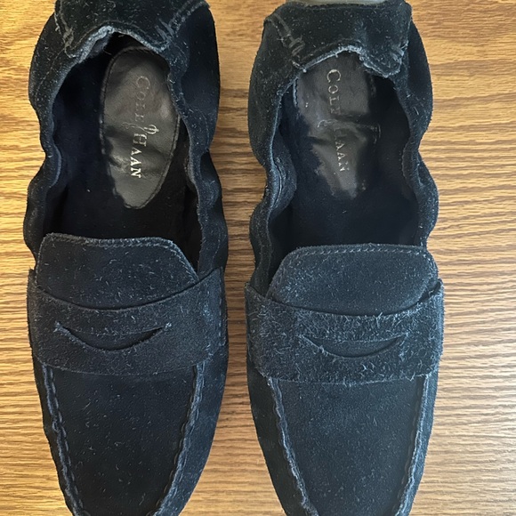 Cole Haan Black Suede Driving Shoes D40907 Women’s size 8 1/2B - Picture 6 of 9